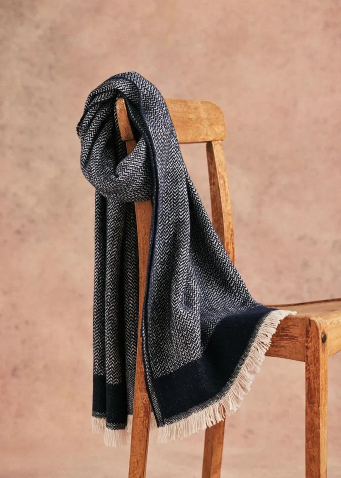Szane Scarves Womens Lee Scarf Navy Blue