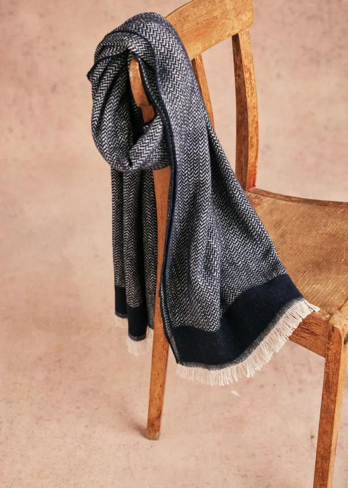 Szane Scarves Womens Lee Scarf Navy Blue