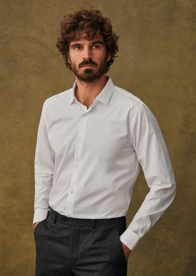 Szane Shirts Mens Allen Poplin Shirt White