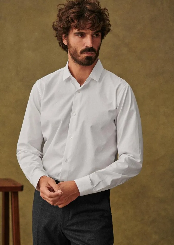 Szane Shirts Mens Allen Poplin Shirt White