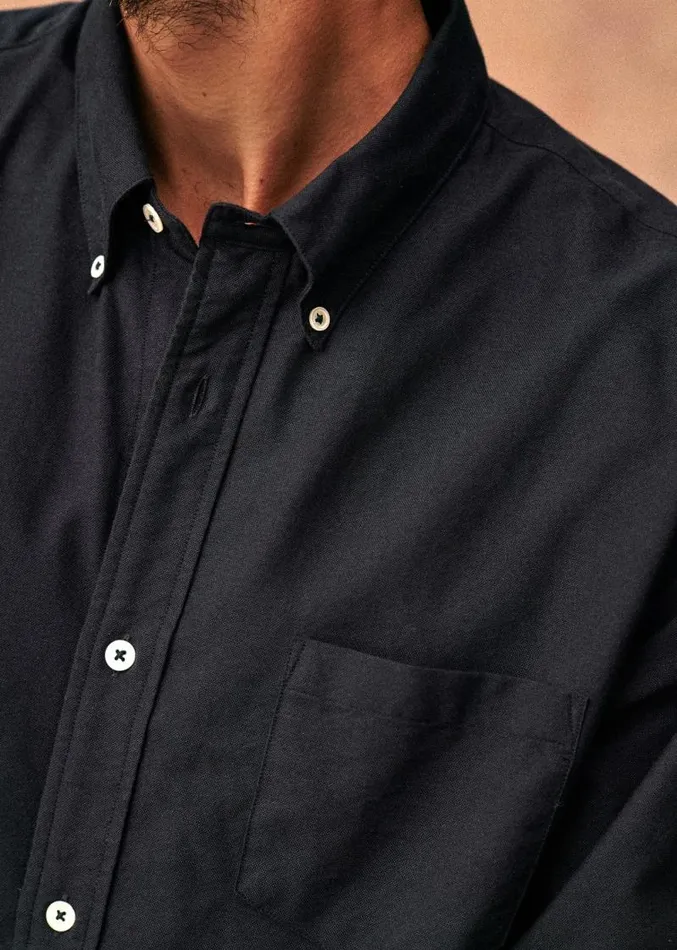 Szane Shirts Mens Charlie Casual Oxford Shirt Navy Blue