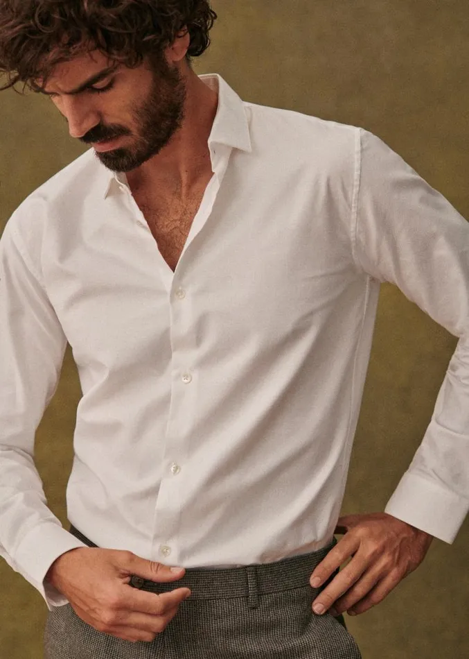 Szane Shirts Mens Pinpoint Allen Shirt White