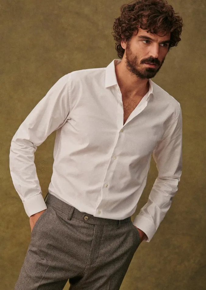 Szane Shirts Mens Pinpoint Allen Shirt White