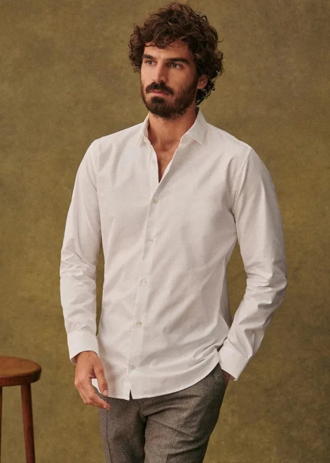 Szane Shirts Mens Pinpoint Allen Shirt White