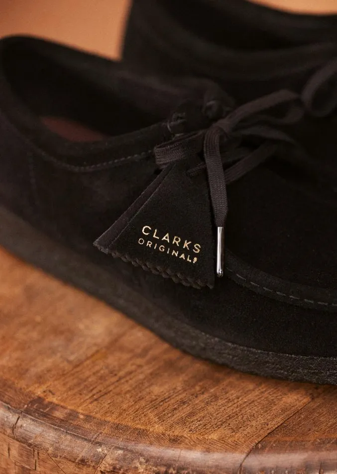 Szane Shoes Mens Clarks 8211 Wallabee Loafers Black Suede