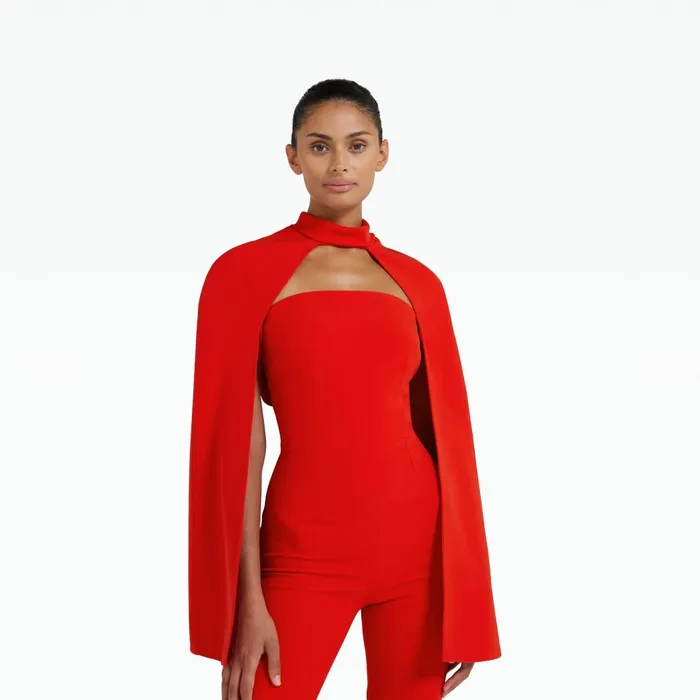 Safiyaa Agnes Cherry Red Harness Women Capes and Harnesses