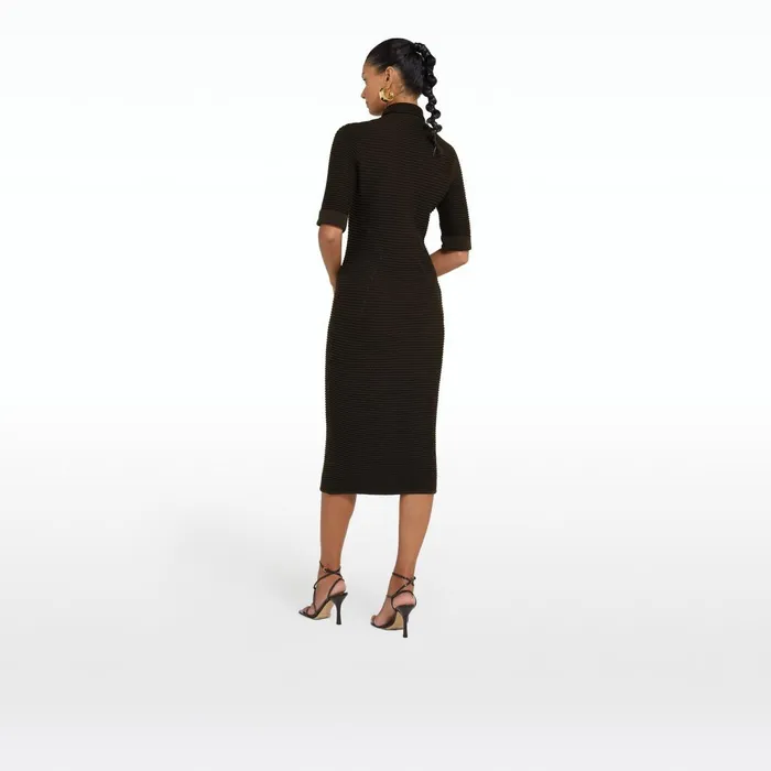 Safiyaa Akilah Dark Mocha Crochet Dress Women Dresses