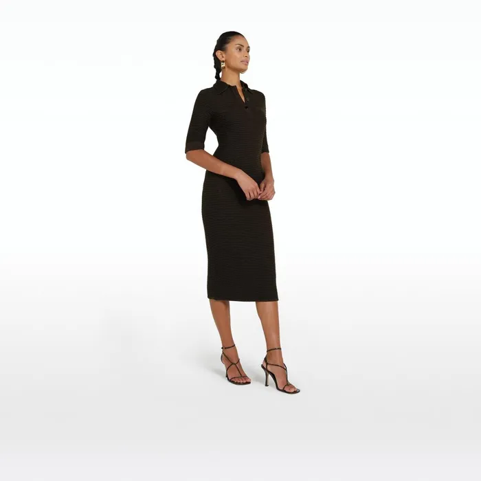 Safiyaa Akilah Dark Mocha Crochet Dress Women Dresses