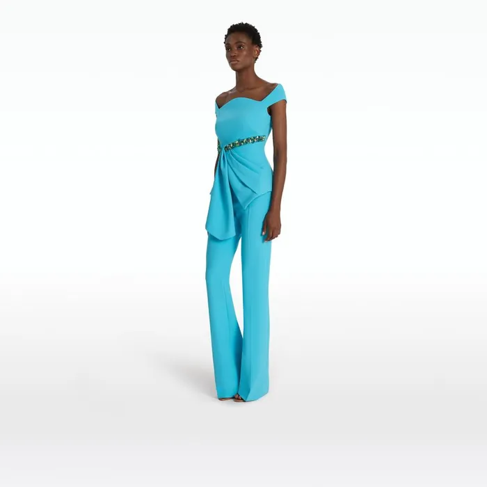 Safiyaa Alexa Aquamarine Trousers Women Trousers
