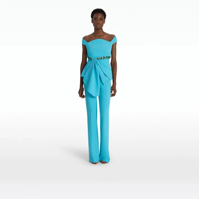 Safiyaa Alexa Aquamarine Trousers Women Trousers