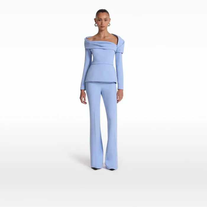 Safiyaa Alexa Carolina Blue Trousers Women Trousers