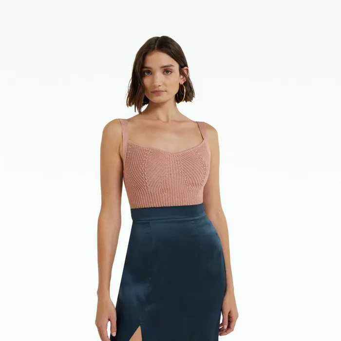 Safiyaa Amal Old Rose Crochet Top Women Tops