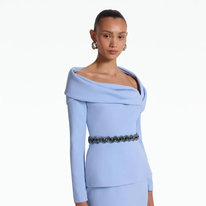 Safiyaa Andra Carolina Blue Long Dress Women Dresses