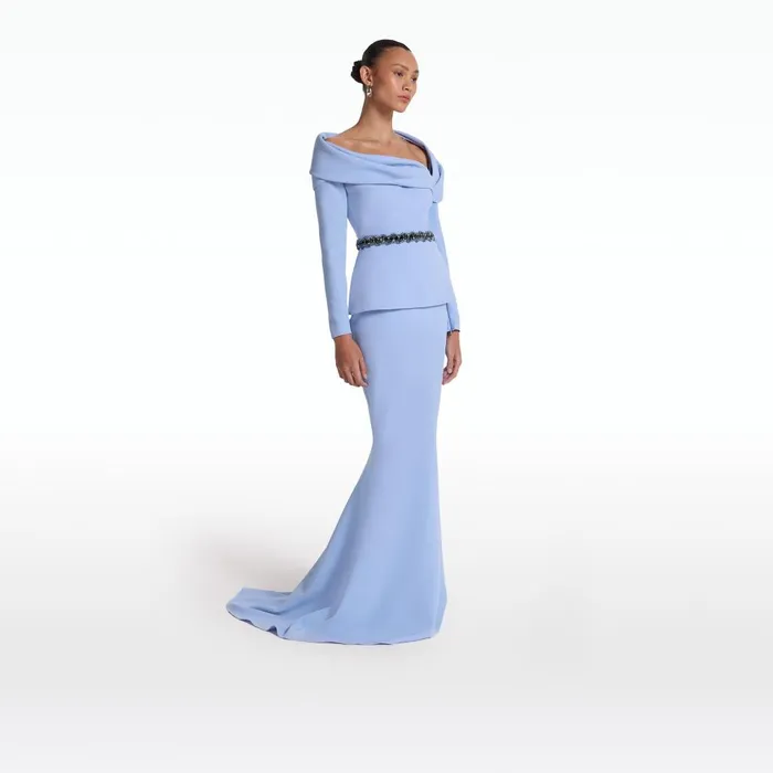 Safiyaa Andra Carolina Blue Long Dress Women Dresses
