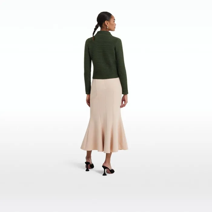 Safiyaa Artemis Olive Crochet Jacket Women Knitwear
