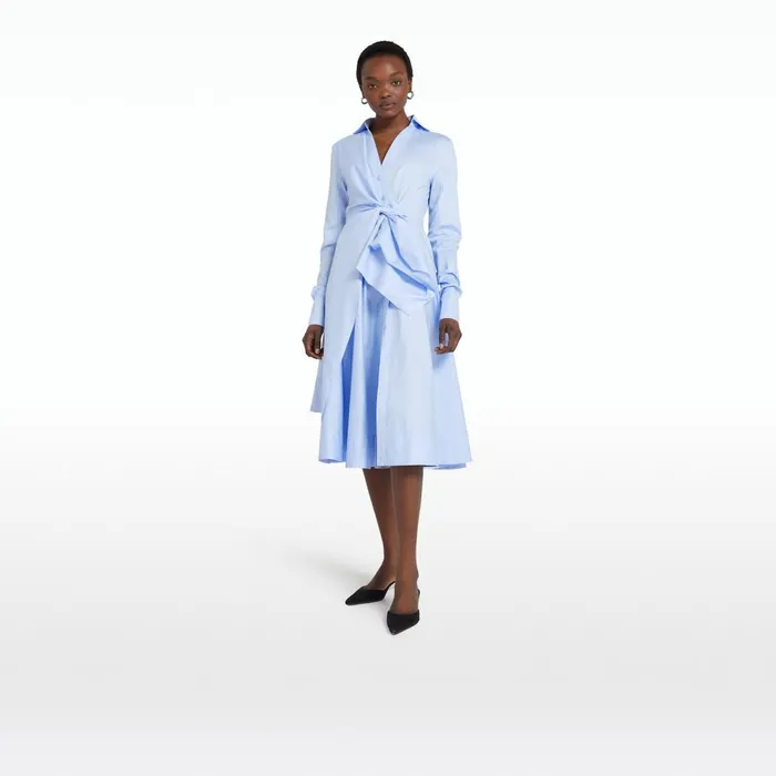 Safiyaa Asteria Soft Sky Cotton Dress Women Dresses