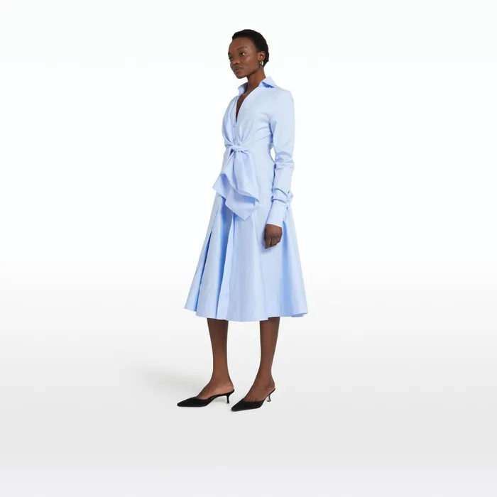 Safiyaa Asteria Soft Sky Cotton Dress Women Dresses