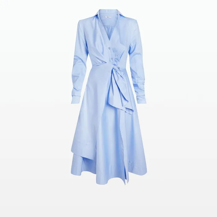 Safiyaa Asteria Soft Sky Cotton Dress Women Dresses