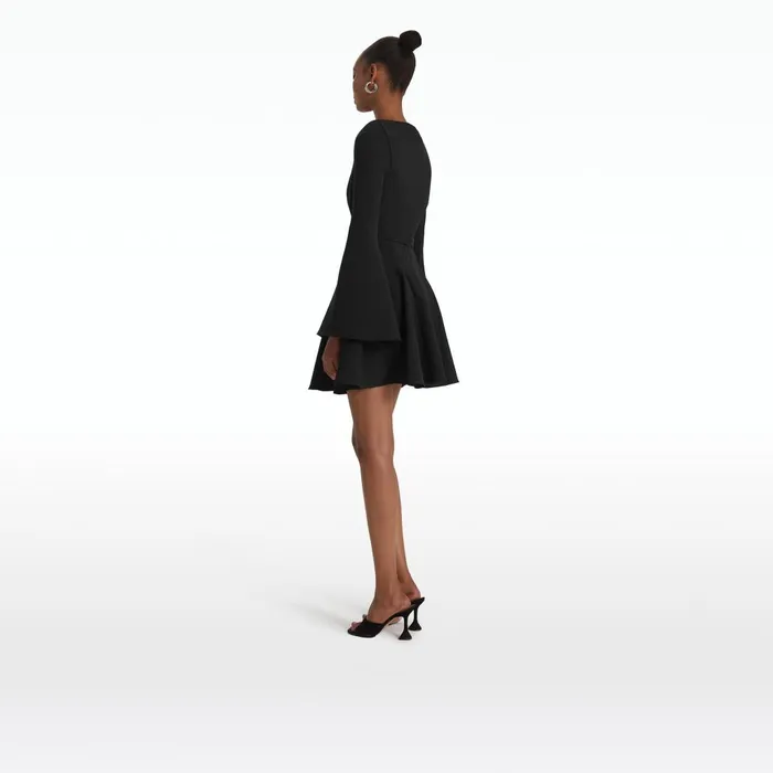 Safiyaa Aubrene Black Short Dress Women Dresses