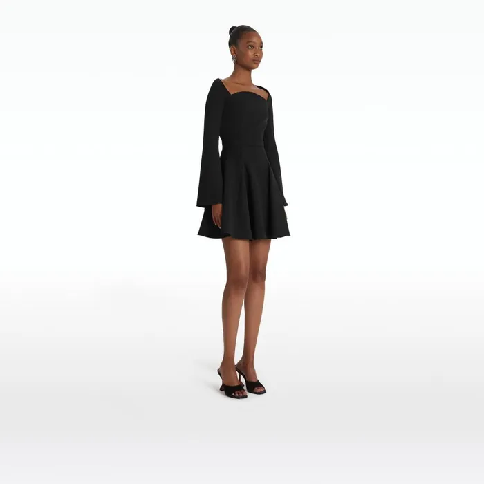 Safiyaa Aubrene Black Short Dress Women Dresses