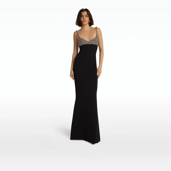Safiyaa Beatriz Black Long Dress Women Dresses