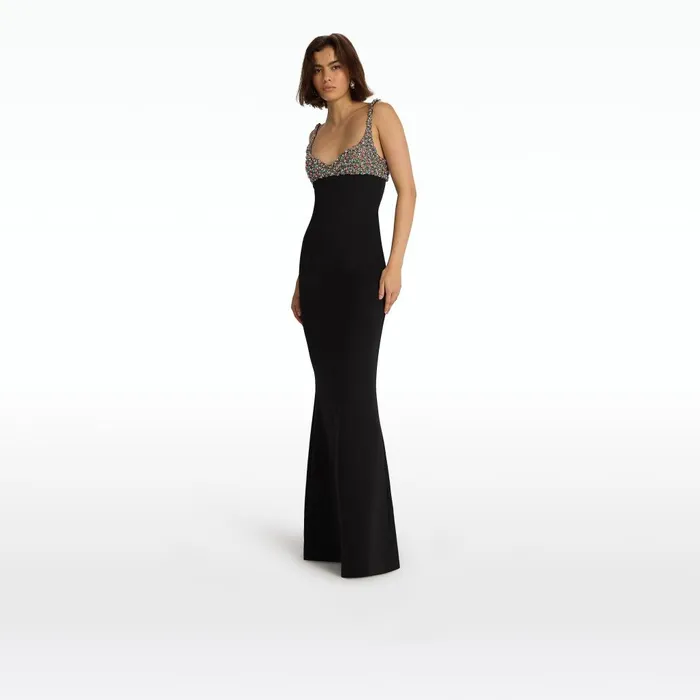 Safiyaa Beatriz Black Long Dress Women Dresses