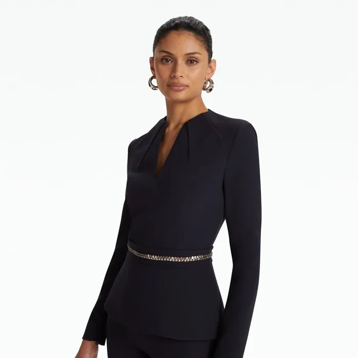 Safiyaa Blanca Midnight Navy Top Women Tops