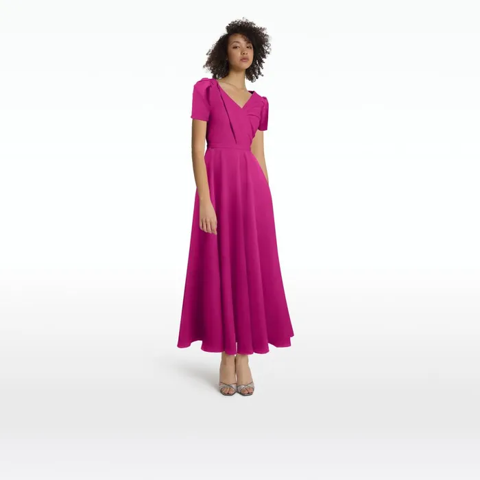 Safiyaa Cecilia Fuchsia Midi Dress Women Dresses