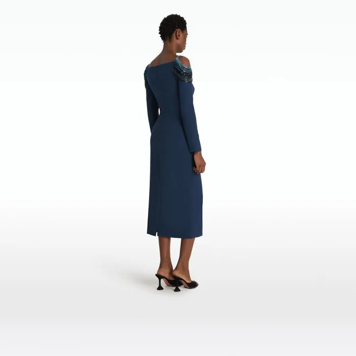 Safiyaa Christiana Moonlit Ocean Midi Dress Women Dresses