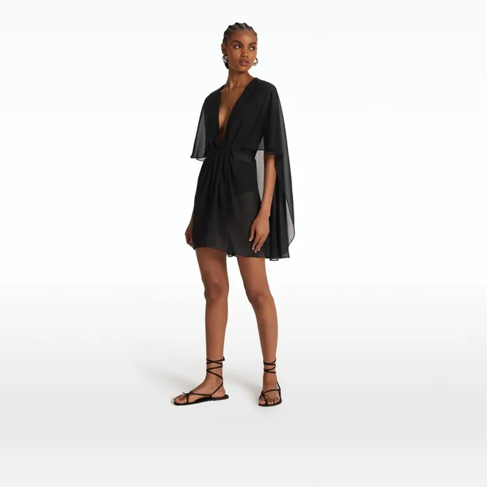Safiyaa Davey Black Short Dress Women Dresses