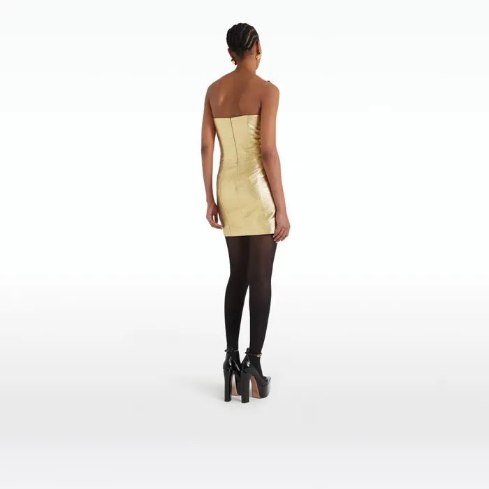 Safiyaa Daxton Gold Short Dress Women Dresses