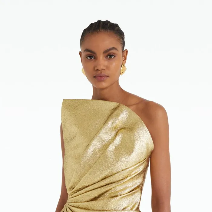 Safiyaa Daxton Gold Short Dress Women Dresses