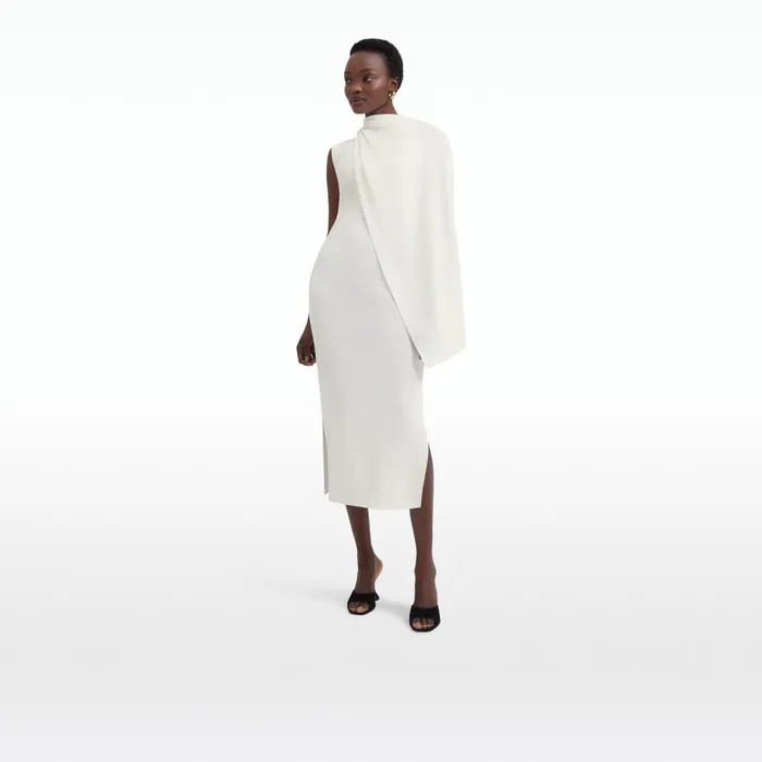 Safiyaa Dilly Ivory Midi Dress Women Dresses