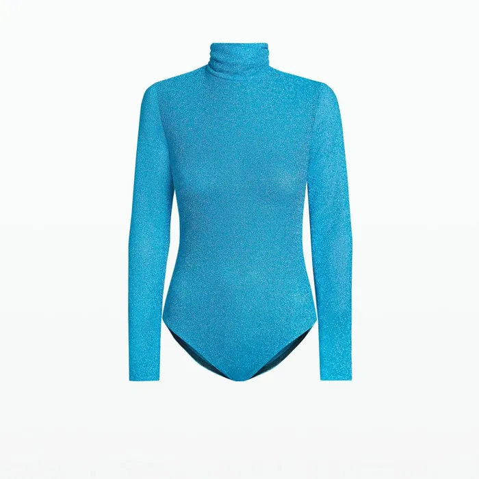 Safiyaa Ellena Aquamarine Bodysuit Women Tops