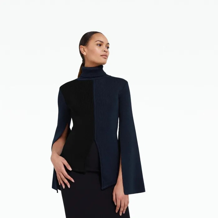 Safiyaa Gigi Knit In Navy and Black Women Tops