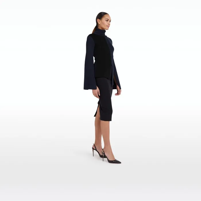 Safiyaa Gigi Knit In Navy and Black Women Tops