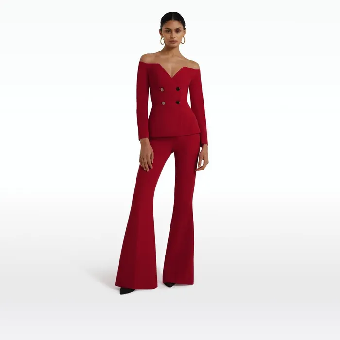 Safiyaa Halluana Azalea Red Trousers Women Trousers
