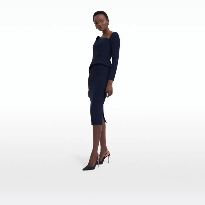 Safiyaa Hokoku Maritime Blue Skirt Women Skirts