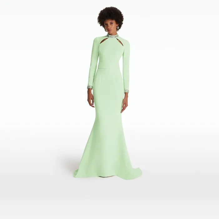 Safiyaa Kamala Aloe and Mirror Disc Embroidery Long Dress Women Dresses