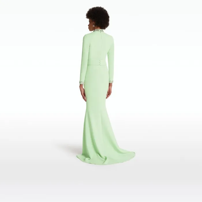 Safiyaa Kamala Aloe and Mirror Disc Embroidery Long Dress Women Dresses