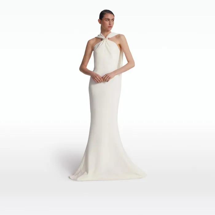 Safiyaa Lilien Ivory Long Dress Women Dresses