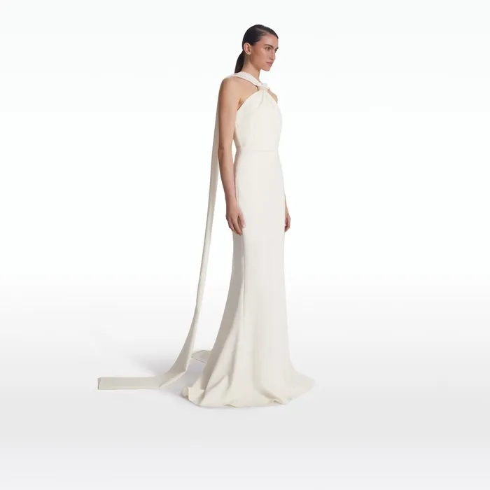 Safiyaa Lilien Ivory Long Dress Women Dresses