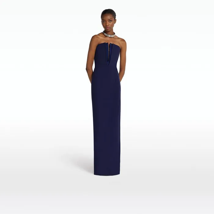 Safiyaa Lua Azurite Blue Long Dress Women Dresses