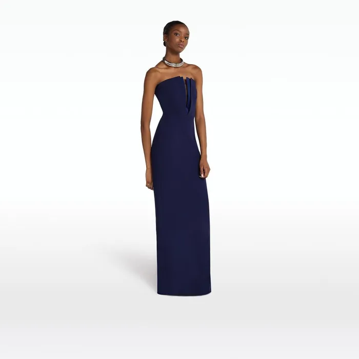 Safiyaa Lua Azurite Blue Long Dress Women Dresses