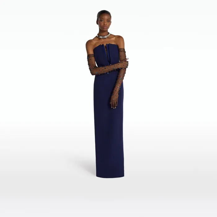 Safiyaa Lua Azurite Blue Long Dress Women Dresses