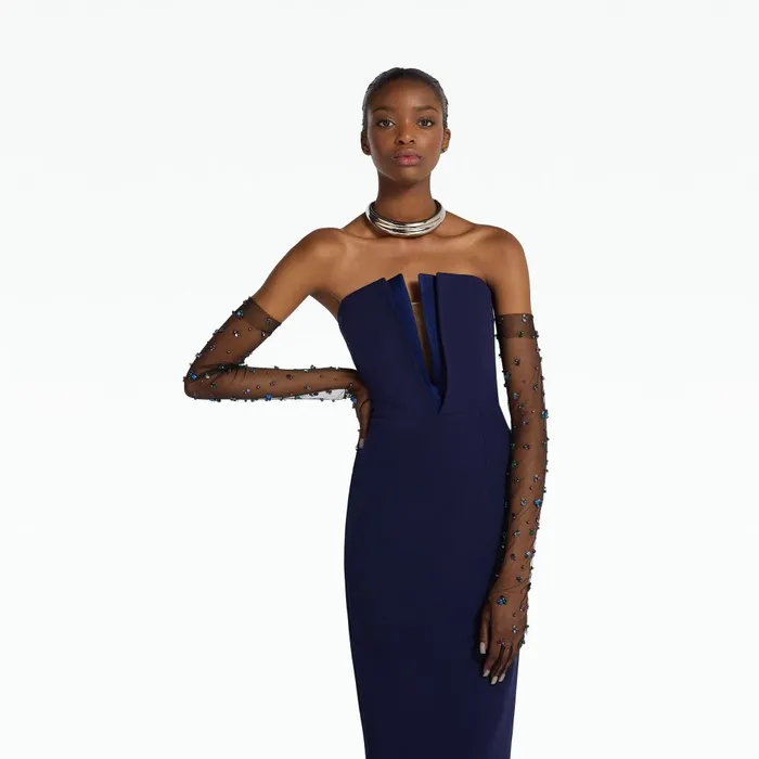 Safiyaa Lua Azurite Blue Long Dress Women Dresses