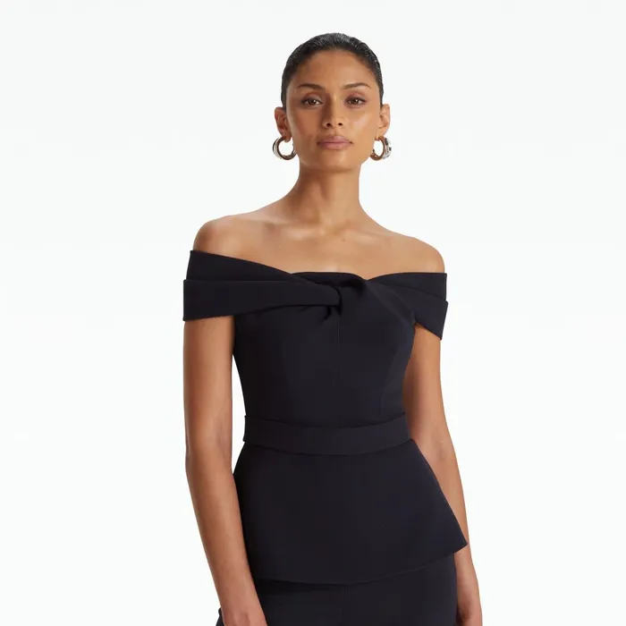 Safiyaa Mabel Midnight Navy Top Women Tops