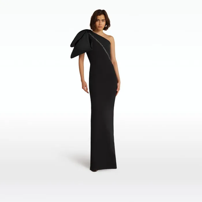 Safiyaa Maelys Embroidered Black Long Dress Women Dresses