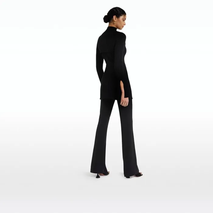 Safiyaa Nouvel Black Knit Women Tops