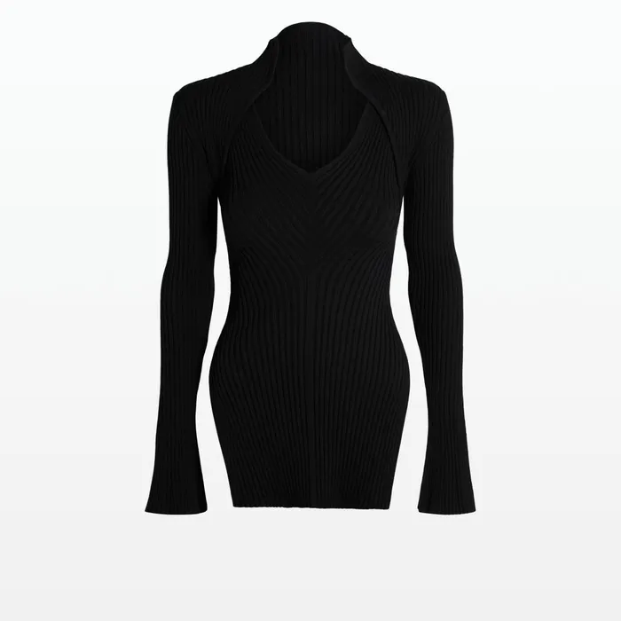 Safiyaa Nouvel Black Knit Women Tops